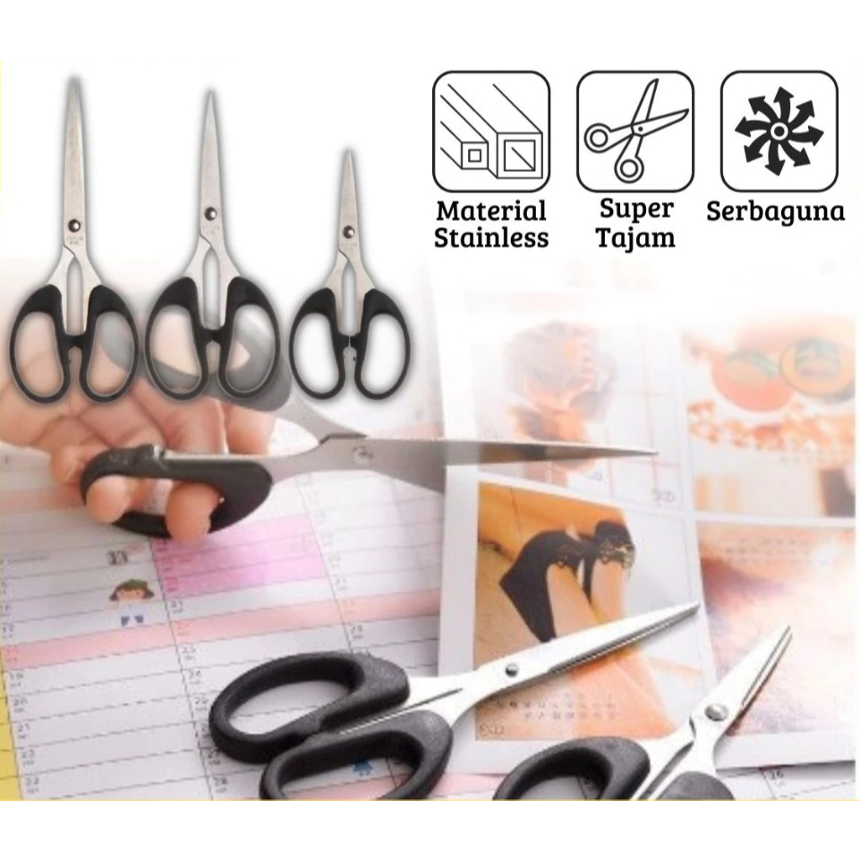 

Gunting Kertas/ Kain Karton Stainless Steel Tajam Kuat Anti Karat