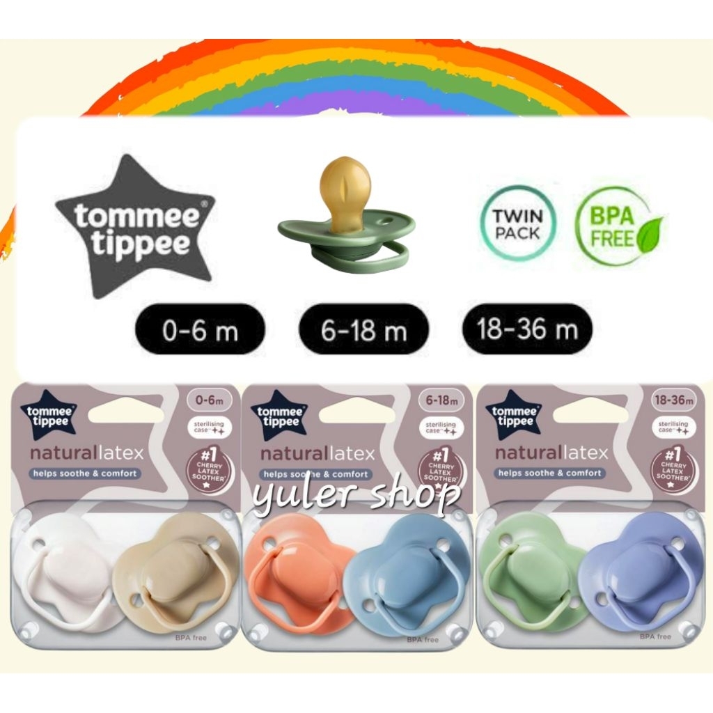 Tommee Tippee Cherry Latex Decorated Soothers Nipple Empeng Pacifier Dot Dodot Bayi 6-18M / 18-36M M