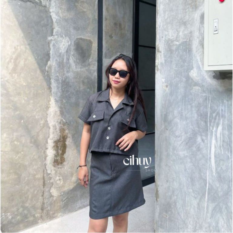 [CIHUY] - Jessy One Set Blazer + Rok mini Setelan Wanita Jumbo BIgsize