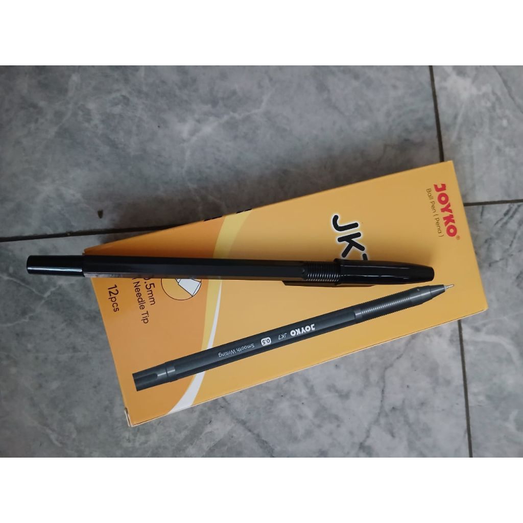 

pulpen joyko jk7 hitam per pack isi 12 pcs