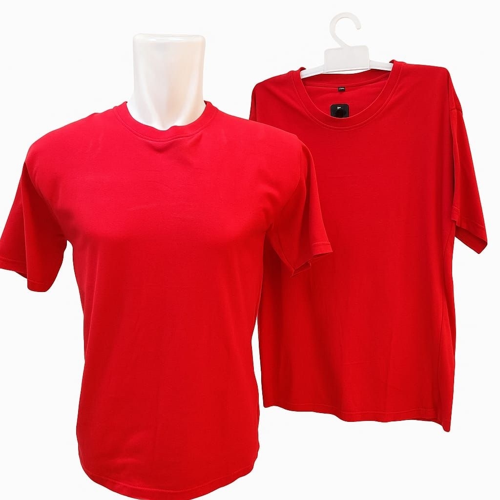 [M208] Kaos polos merah-kaos oblong anak anak-pria T-shirt polos merah
