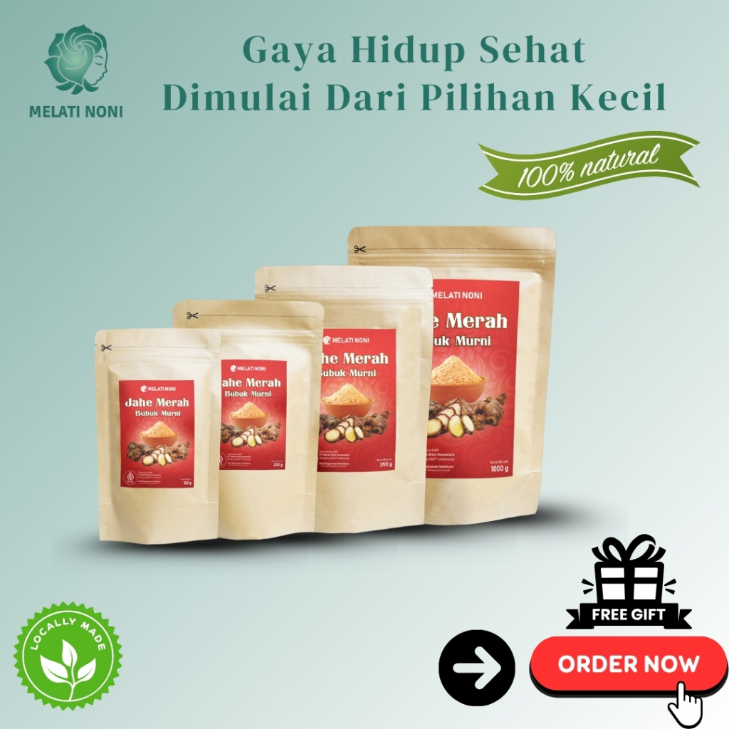 

RB22 Minuman Jahe Merah Bubuk 100% Murni Herbal Tanpa Campuran Gula Asli Melati Noni Original 1Kg