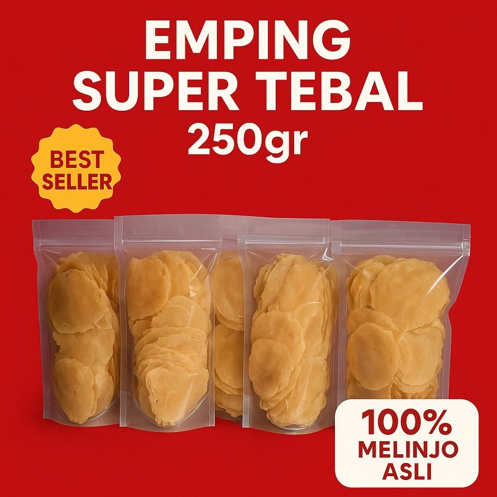 

Emping Melinjo Mentah Super Tebal 250gr | Kualitas Premium Gurih & Renyah
