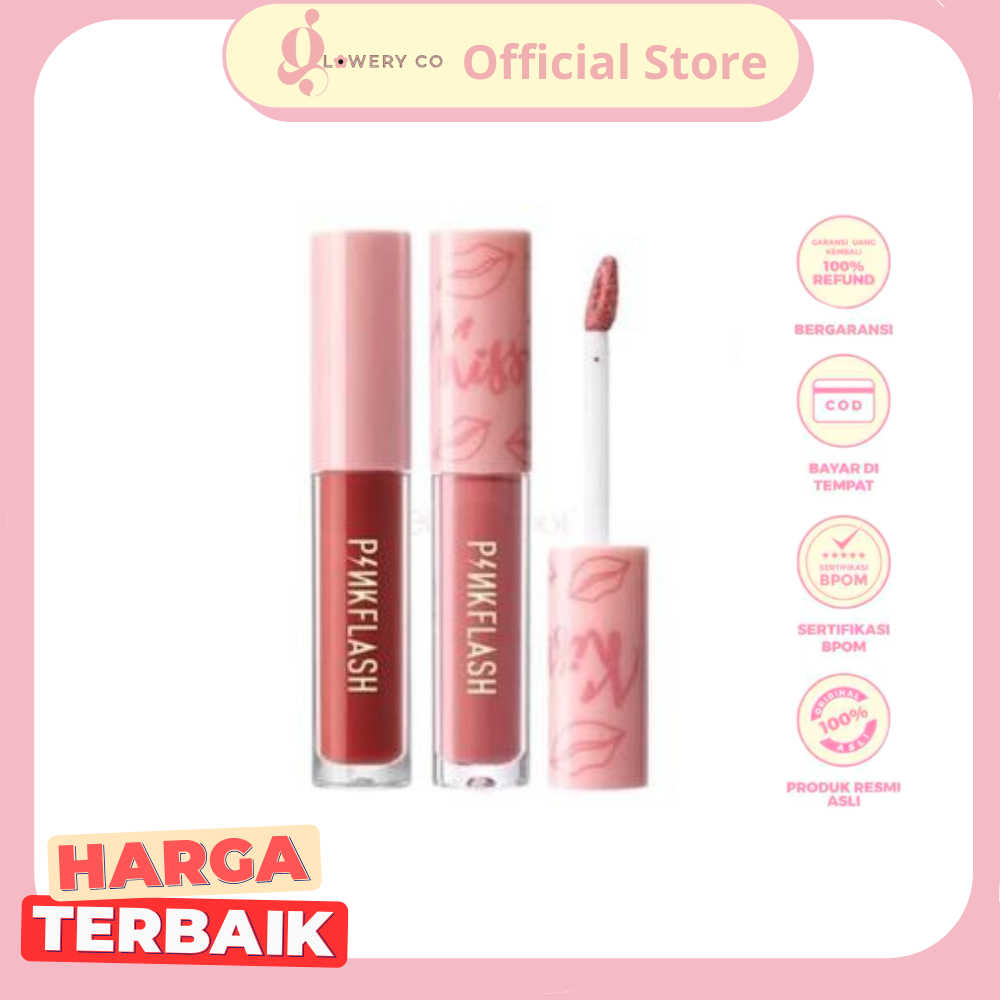 Pinkflash Lasting Lip Matte Lipcream 001 002 N01 N02 N03 N05 N06 P01 P04 R01 R02 R04 - 100% Original