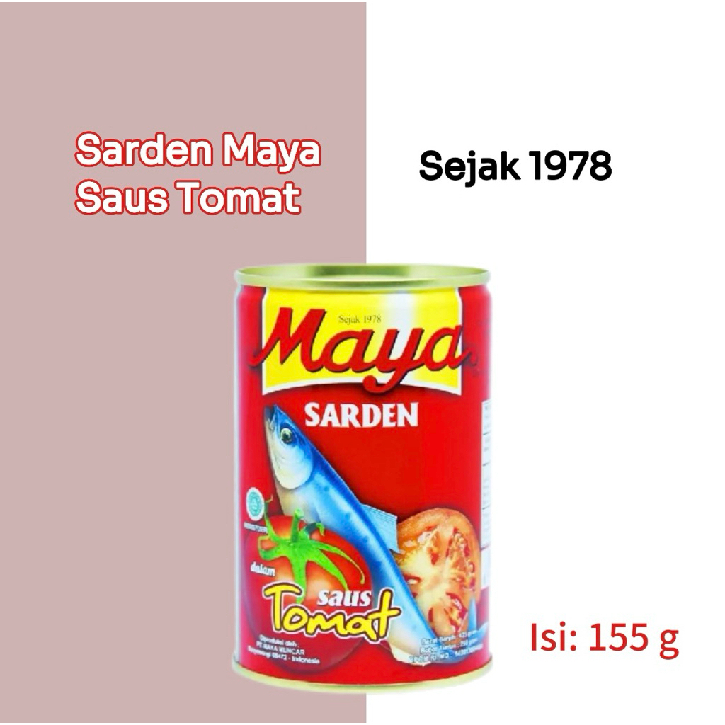 

Sarden Maya Saus Tomat Ikan dalam kaleng Kemasan 155g