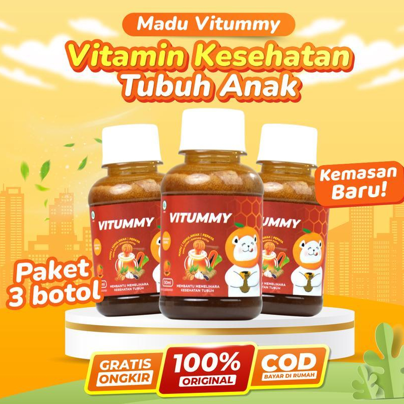 

Madu Vitummy 3 Botol - Madu Herbal Multivitamin Kesehatan Tubuh Anak