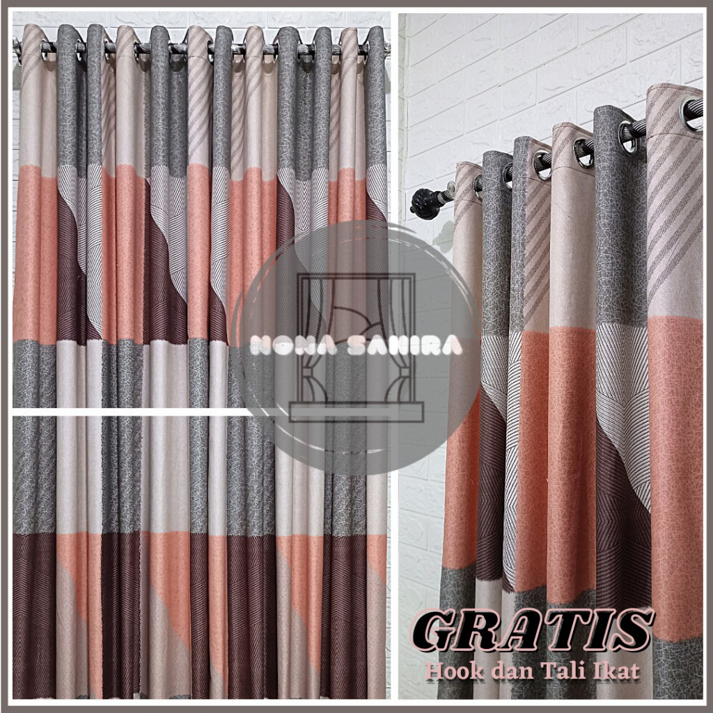 (Jesna Decor) Gorden 12 Ring Minimalis Jendela Pintu Hordeng Besi Batang Rollet dijual Terpisah