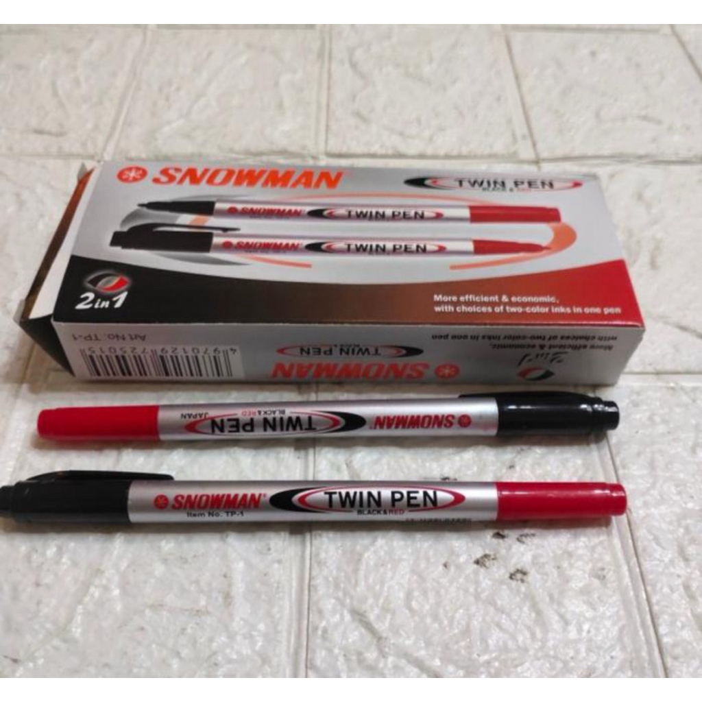 

Twin Pen snowman Hitam & Merah harga per pcs