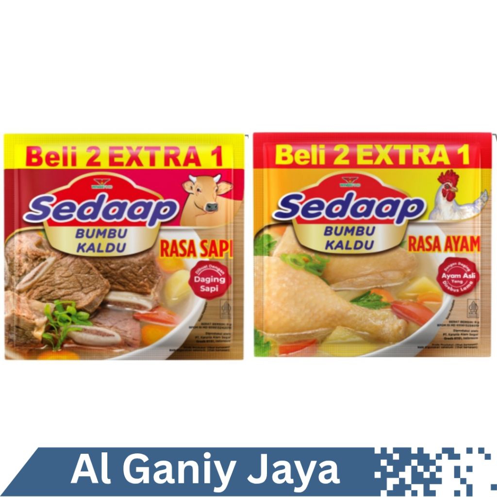 

Bumbu Kaldu Ayam / Sapi Renceng Termurah Isi Paling Banyak 18 Pcs per Renceng 8gr - Rasa Berkualitas Gurih yang Lezat