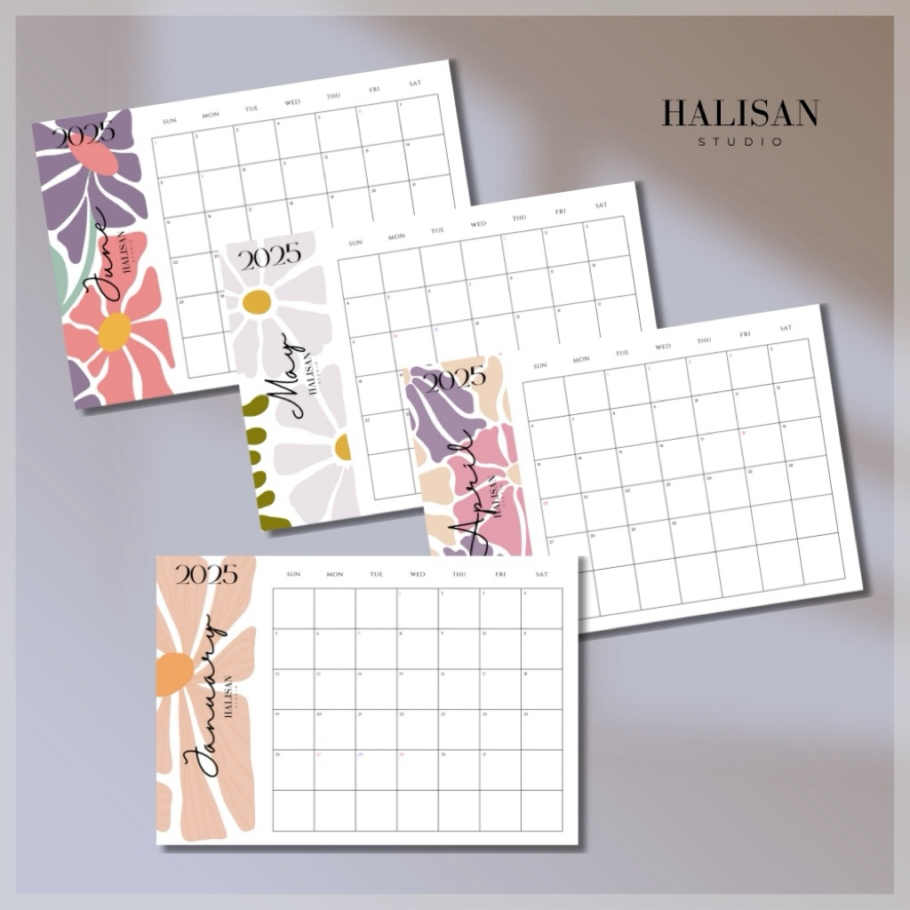 

Kalender Meja 2026 - Kalender Duduk Aesthetic 2025 - Calender Planner Aesthetic Flower - Kalender 2025
