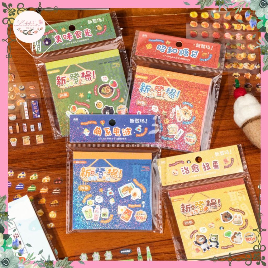 

Sticker Book Japanese Style Food Series PET Heisei Retro Juminocore Vibes Scrapbook Kawaii DIY