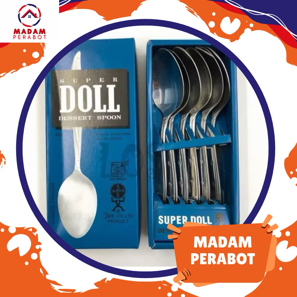 SENDOK & GARPU MAKAN STAINLESS STEEL SUPER DOLL / SUPER DOLL SENDOK GARPU MAKAN ORIGINAL SNI