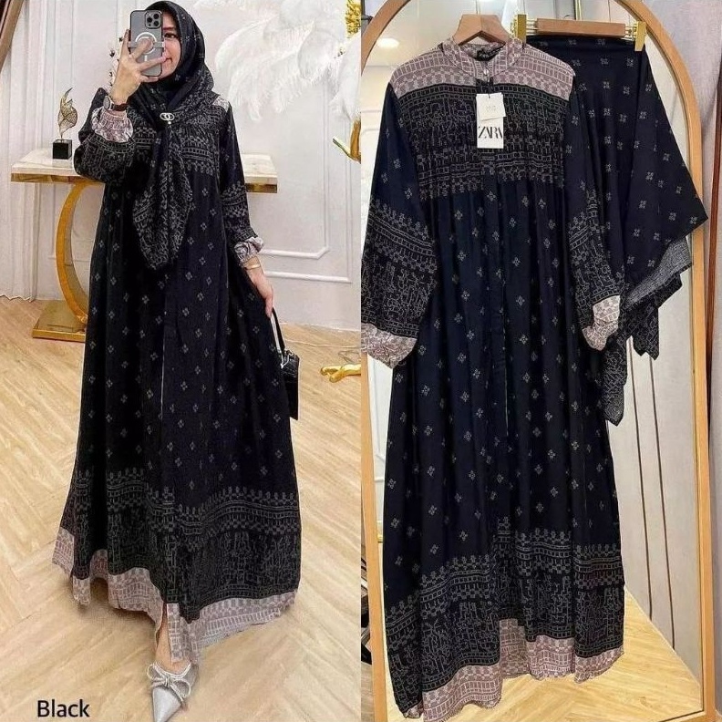 KODE V23F Gamis set hijab kekinian  Gamis Set hijab  Gamis rayon premium