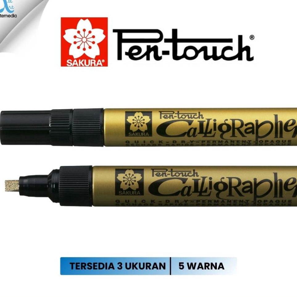 

KODE P6H Sakura Pen Touch Paint Marker Pigment Color Spidol Permanen Marker Kaligrafi Emas Perak Putih