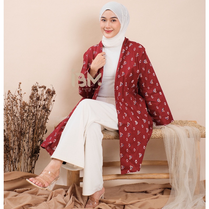 KODE C2K Blazer Batik Motif Jumputan  Kimono Series  Baju Atasan Wanita Terbaru  Atasan Wanita Kekin