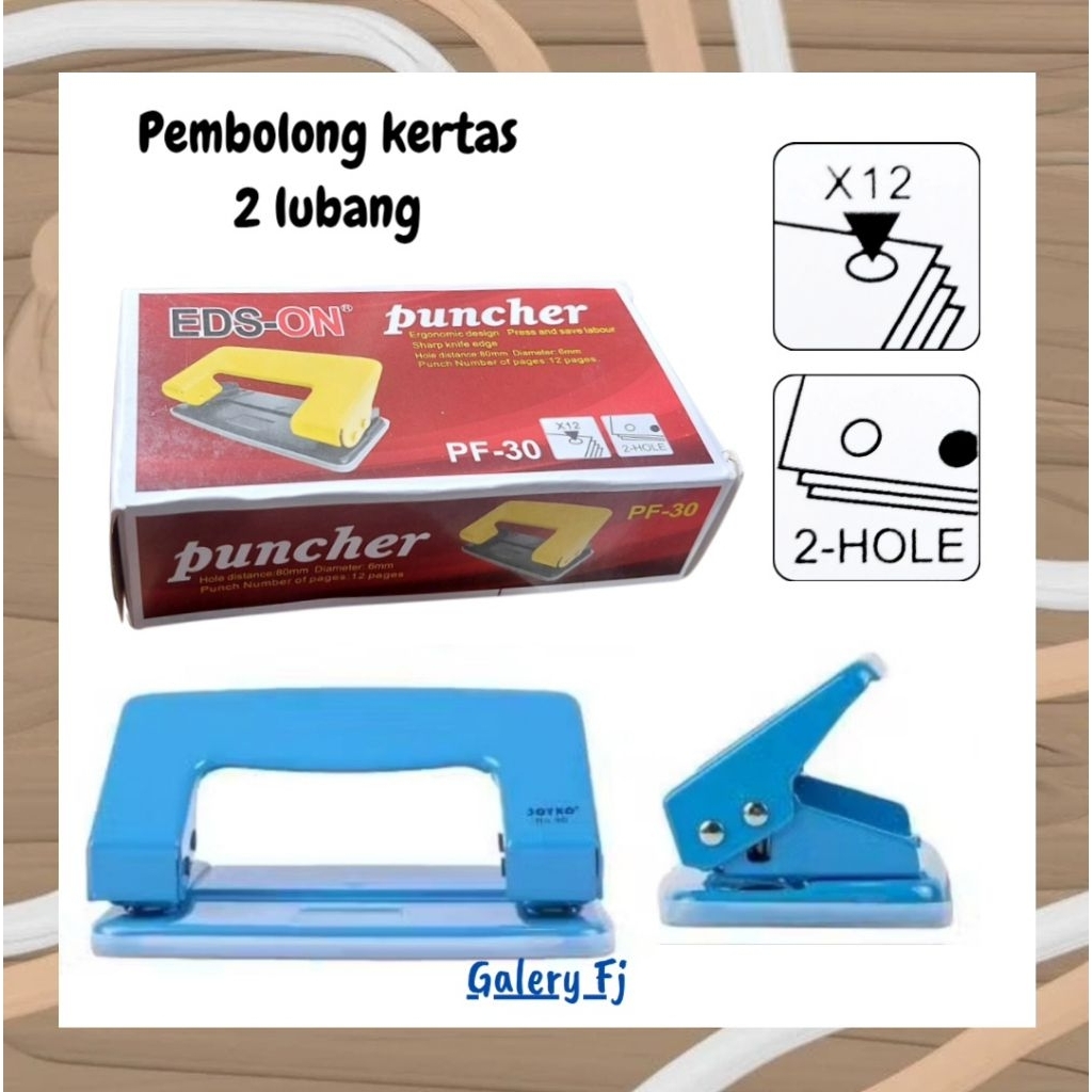 

PEMBOLONG KERTAS/PELUBANG KERTAS/PAPER PUNCH MERK EDS ON/VAN-ART 2 LUBANG NO 30 2 HOLE KECIL