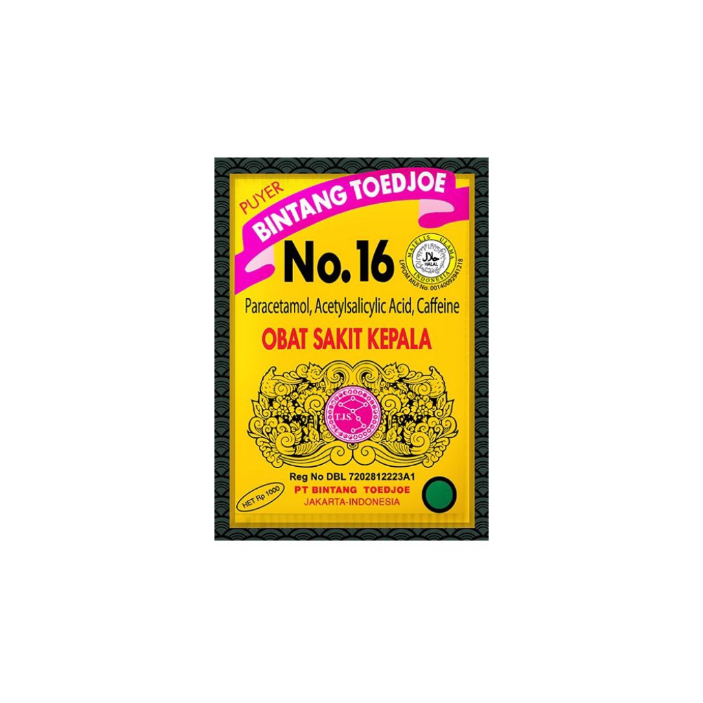 Puyer 16 / Sakit gigi / Sakit kepala / 1 pak isi 12 sachet