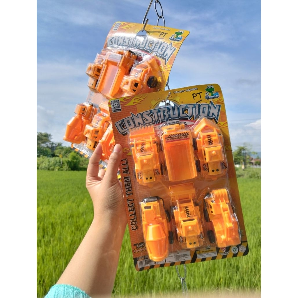 Mainan Truk Konstruksi Set/Mainan Truk isi 6/Mainan Ekskavator set