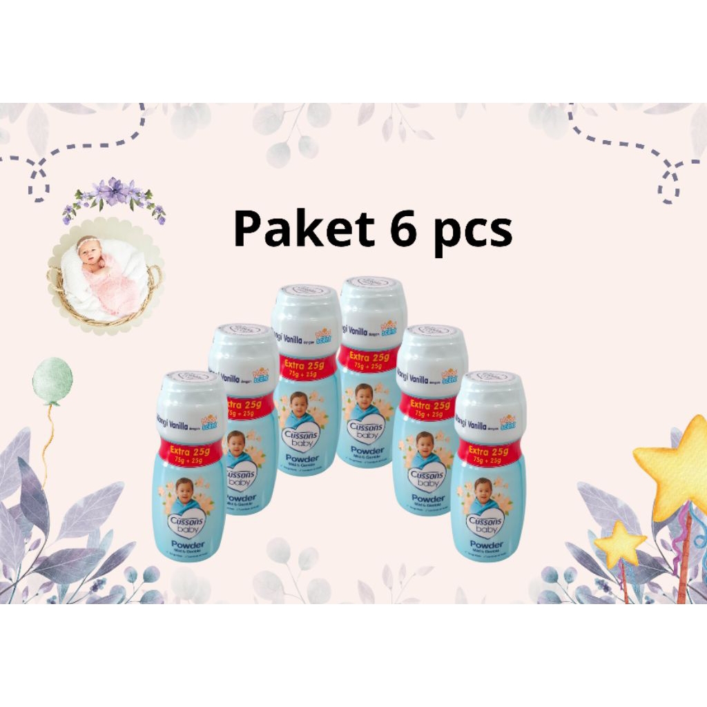 [PAKET 6 PCS 50 GR ] Bedak Cussons Baby 50 gr Powder Bayi