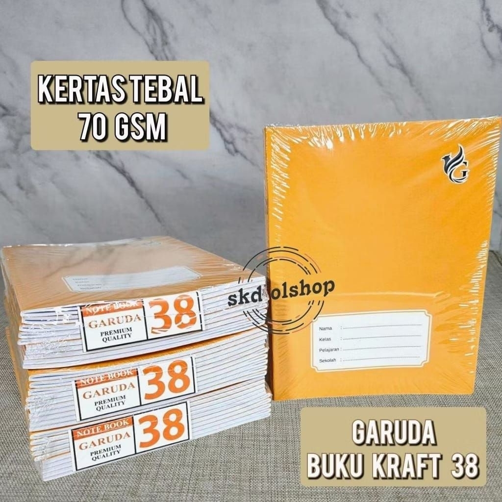 

Buku tulis Garuda kraft 38 lembar 10 buku cover sampul coklat