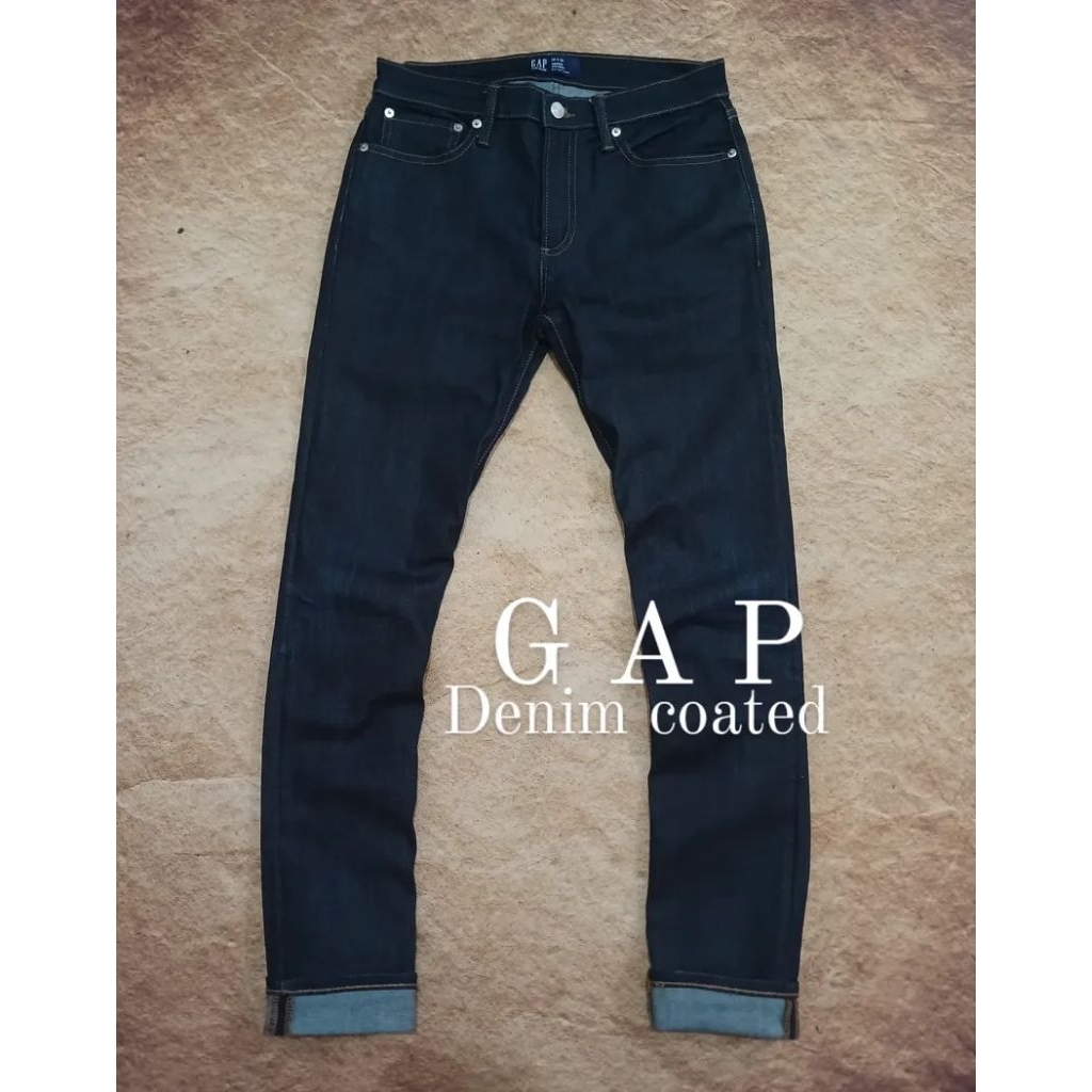 jeans GAP bahan denim coated model skinny bekas second preloved