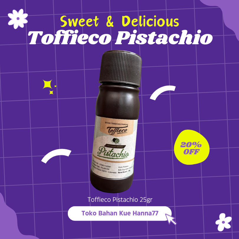 

Toffieco Perisa Pistachio 25ml - Essence Rasa Pistachio untuk Kue Minuman Roti Puding Cookies Pewarna Rasa Food Grade Halal BPOM Bahan Tambahan Makanan Aroma Kuat Tahan Panas Baking