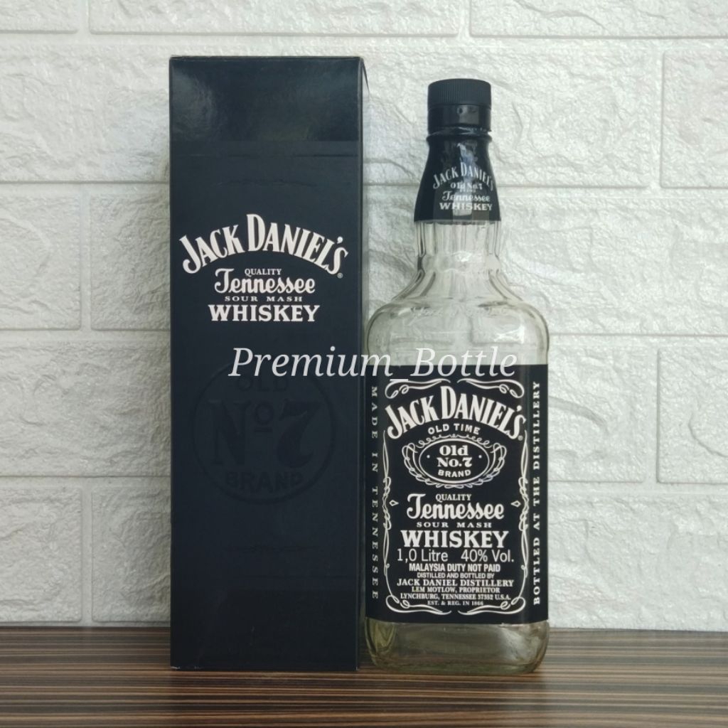Botol Kosong Jack Daniels No.7 Old 1Liter (B) + Box