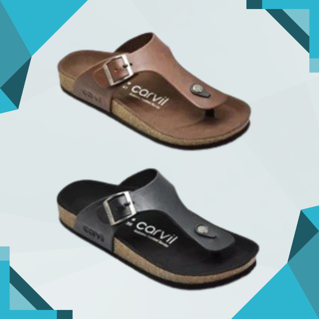 Sandal Carvil Benz 01 Pria Warna Hitam dan Cokelat