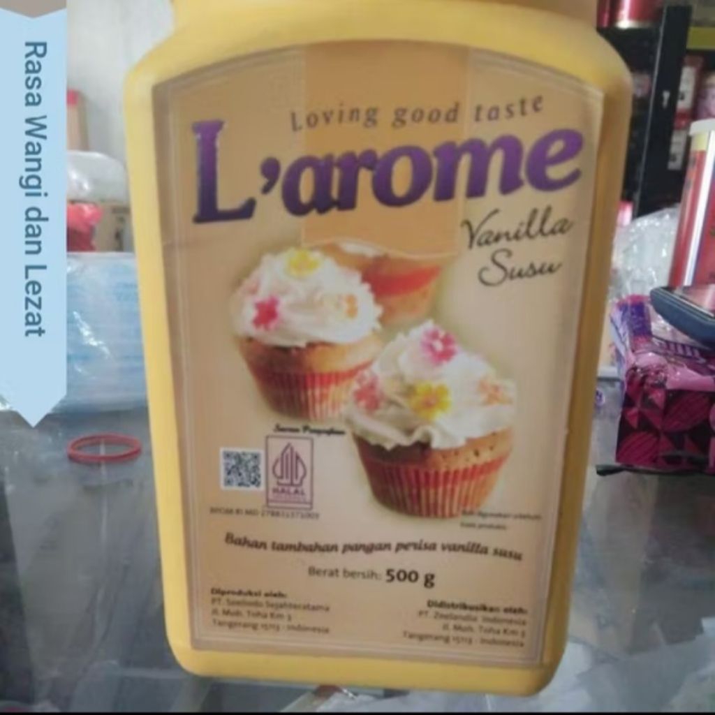 

Larome-500gr-vanilla susu-L'arome-penyedap kue