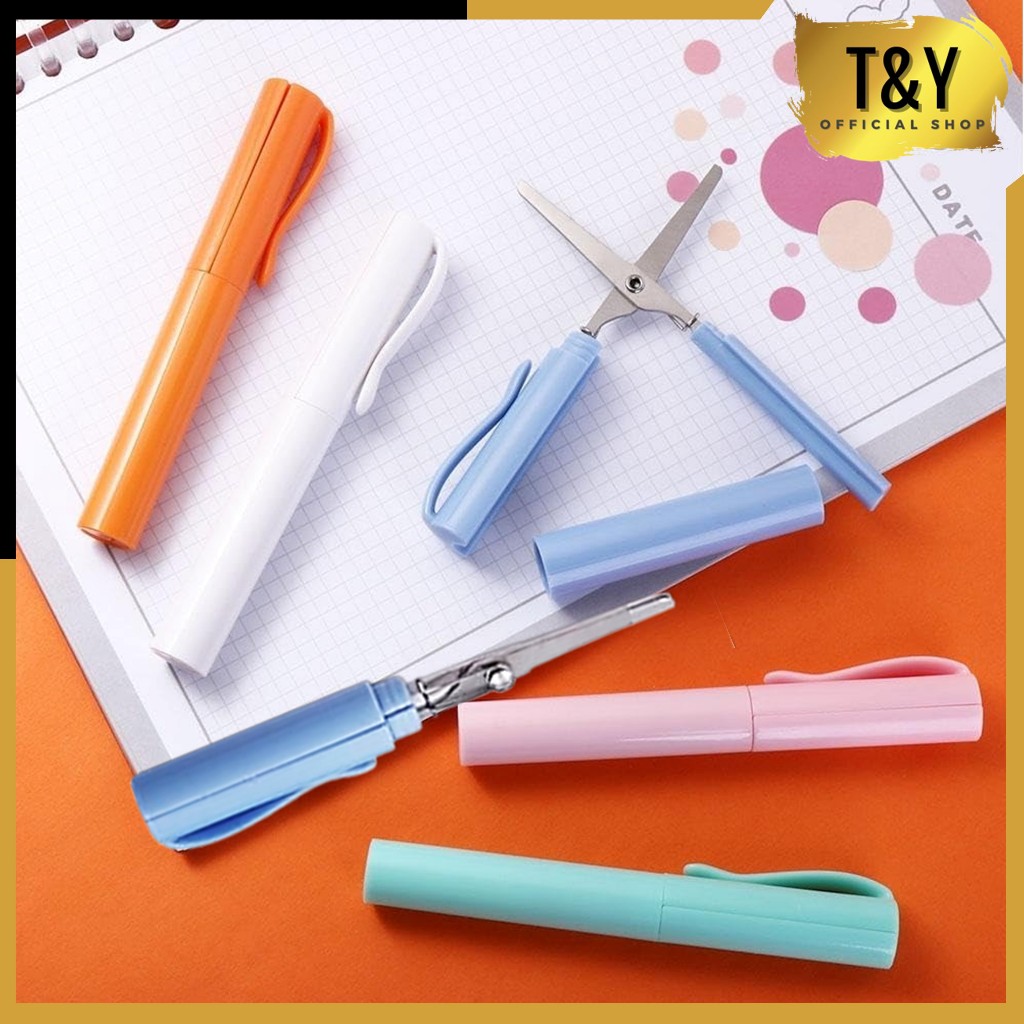 

T&Y Gunting Lipat Mini Bentuk Pena Gunting Kertas Unik Paper Cutter Portable Scissors Model Pena Gunting Kecil Alat Pemotong Kertas Portabel Model Pulpen