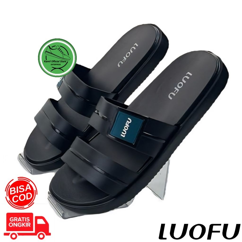 Sandal Luofu E6208 Kokop Tali 2 Pria Black Series
