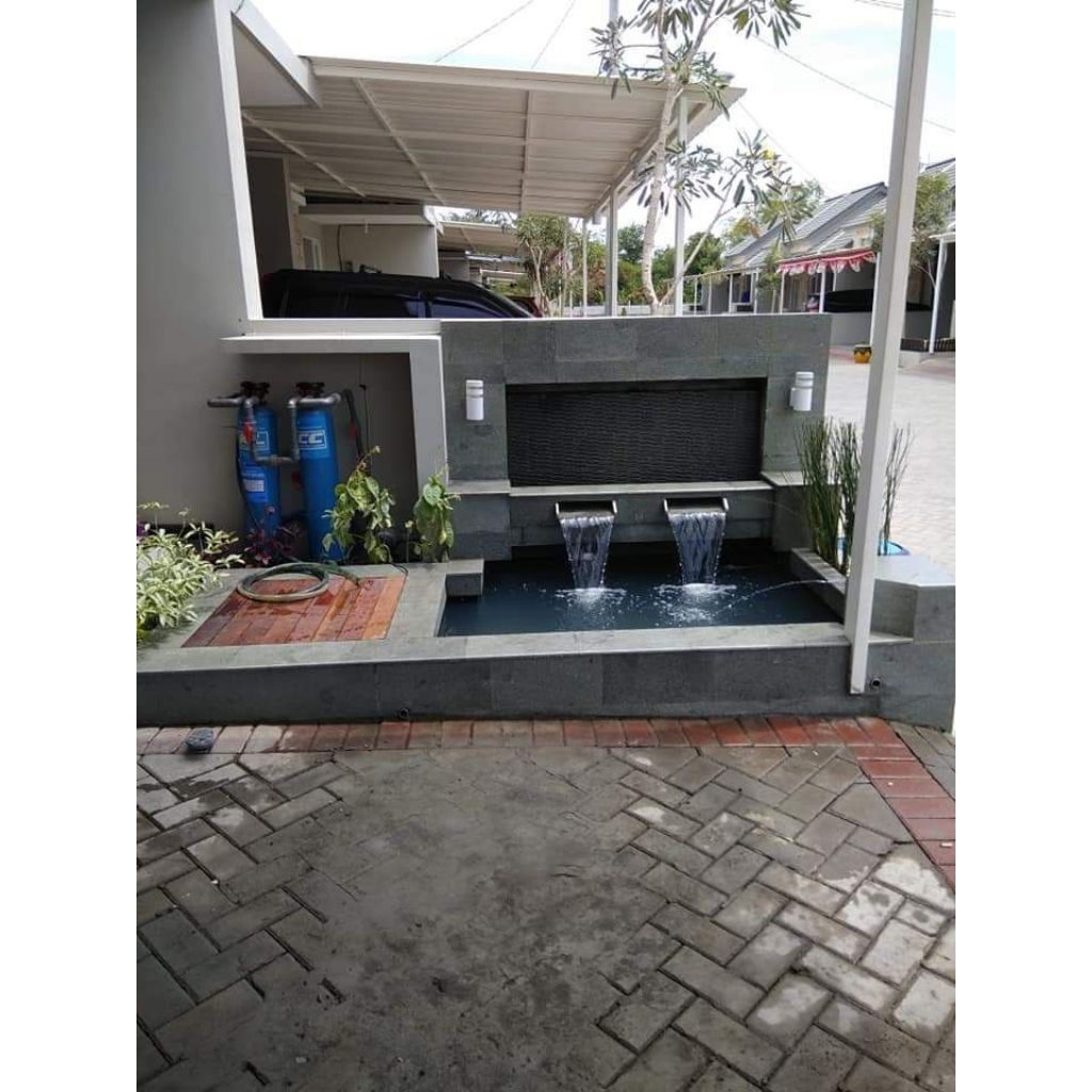 pembuatan kolam minimalis batu alam andesit