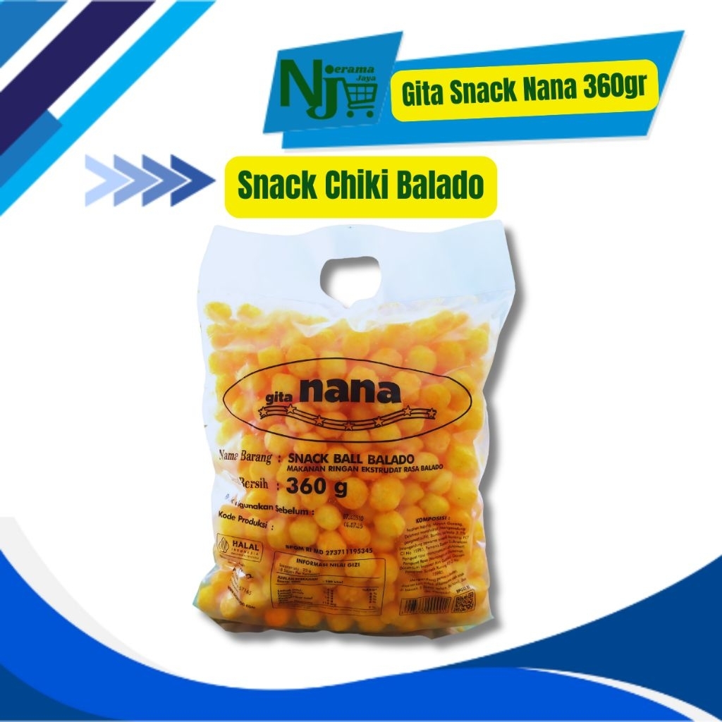 

Snack Camilan Nana chiki ball I stick balado