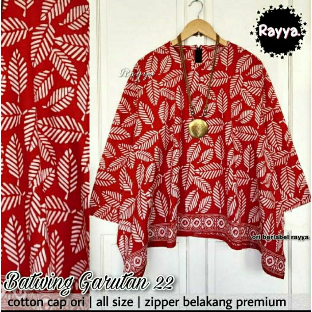 Blus Batwing Garutan Batik Solo Blus Batik Wanita