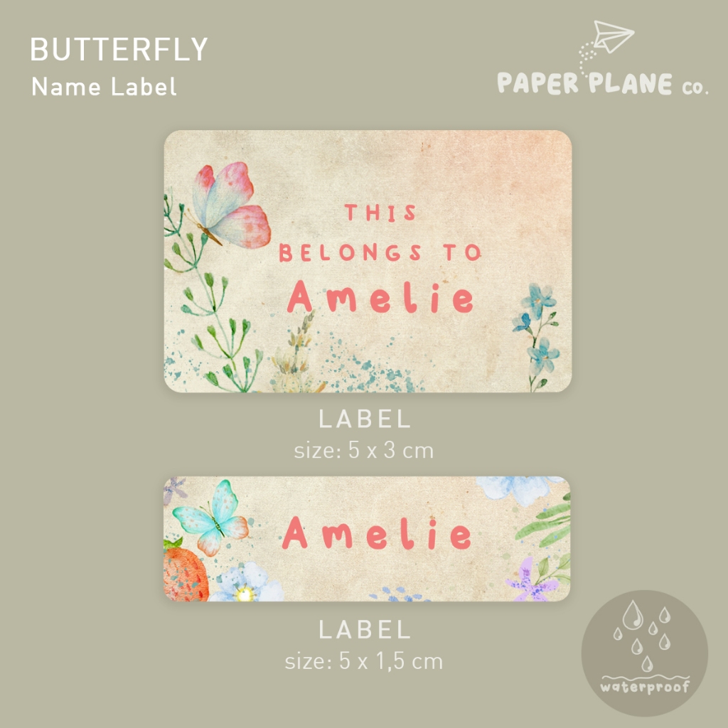

Sticker Label Nama "Butterfly Garden" Tahan Air Anti Luntur