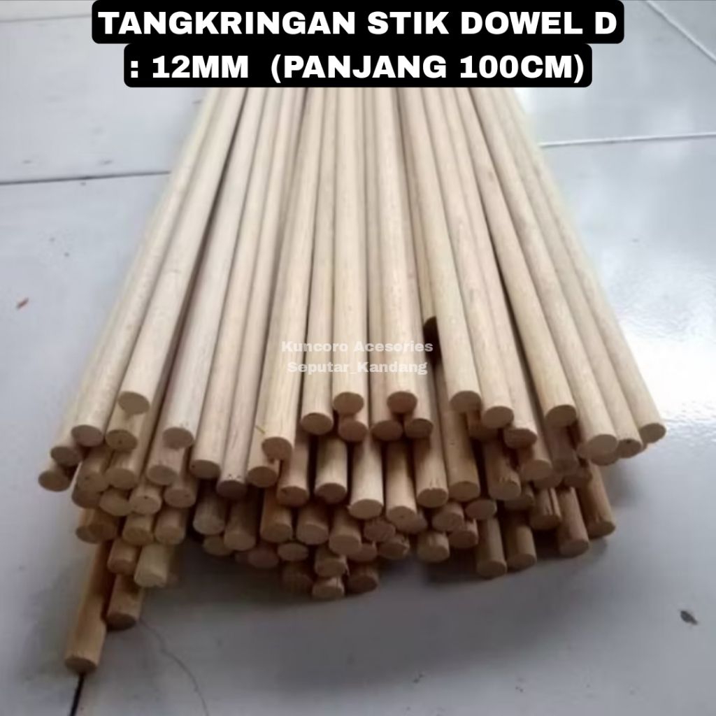 Tanggkringan Kayu jati Dowel 12mm kayu jati pilihan