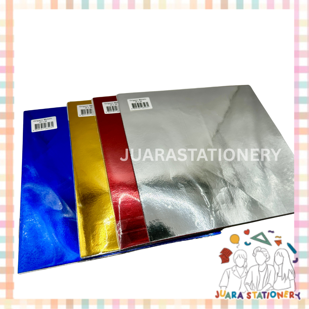 

(1397) JUARASTATIONERY Kertas Lipat Metalik 20x20 cm / Origami Metal Origami Metalik