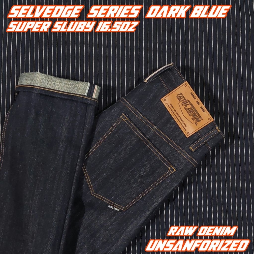 total denim  selvedge series dark blue original selvedge