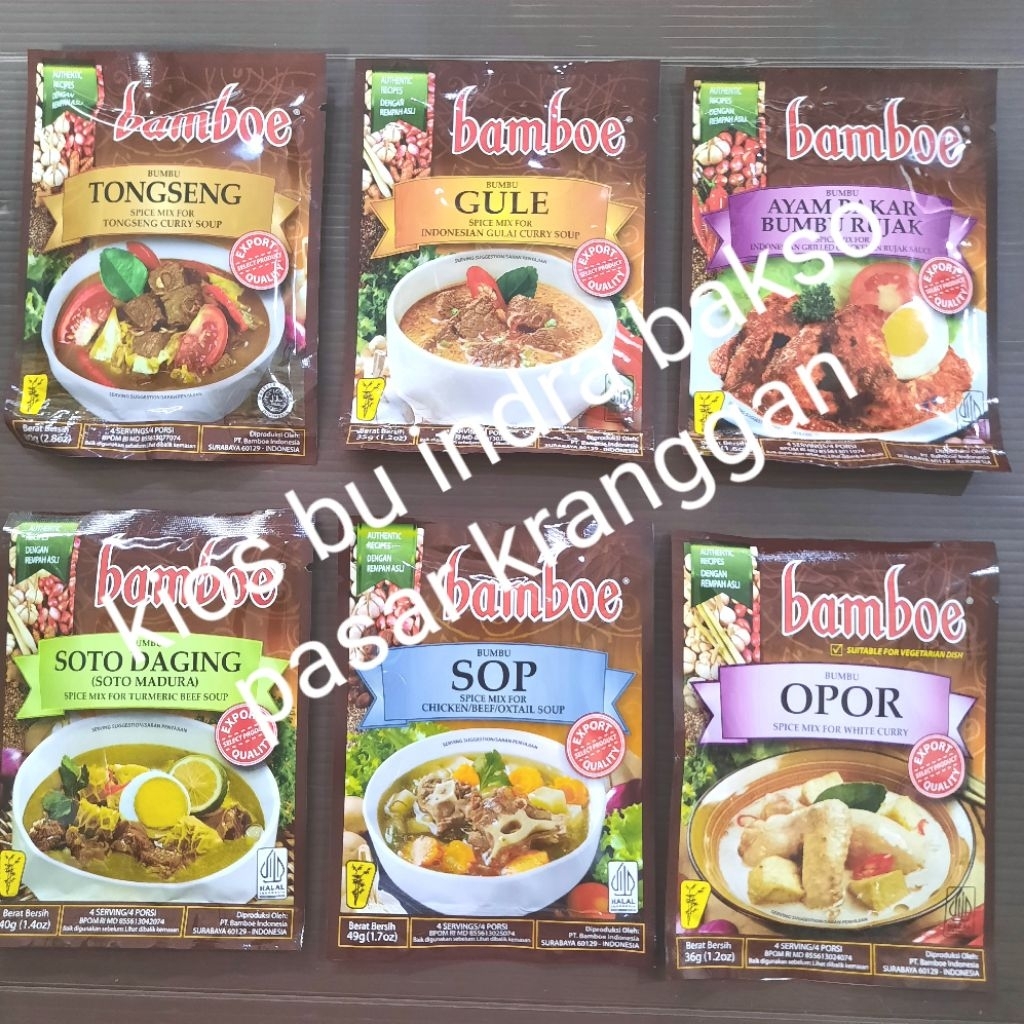 

bamboe bumbu gule kare opor rendang instan spice mix