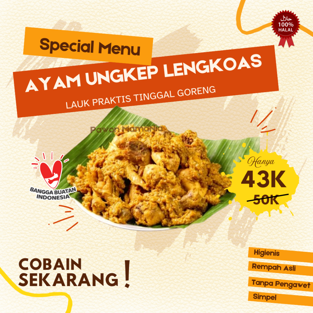 

KIRIM INSTAN Ayam Kuning Ungkep Lengkoas – Praktis Siap Goreng - Andalan Keluarga