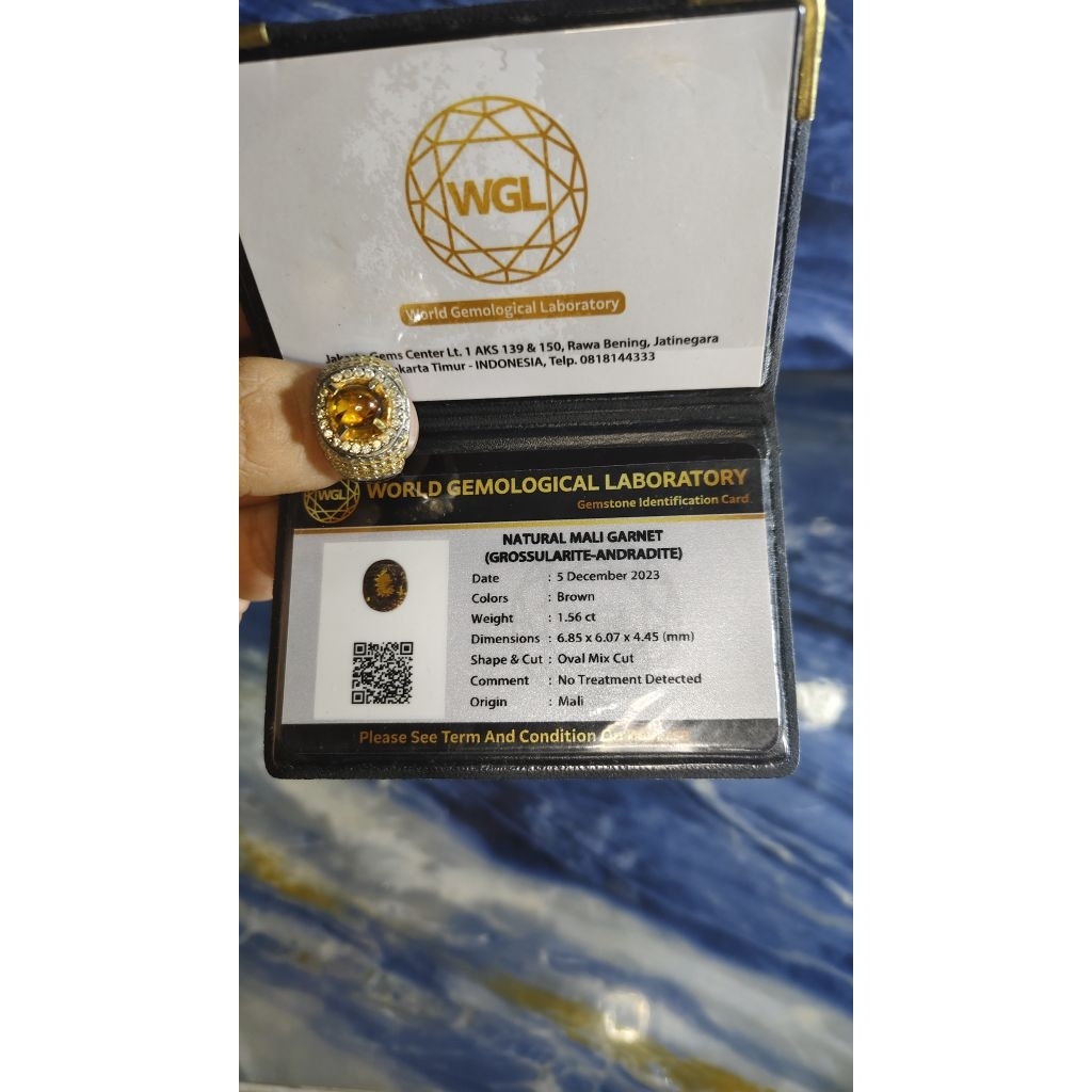 Batu Cincin Natural Mali Garnet
