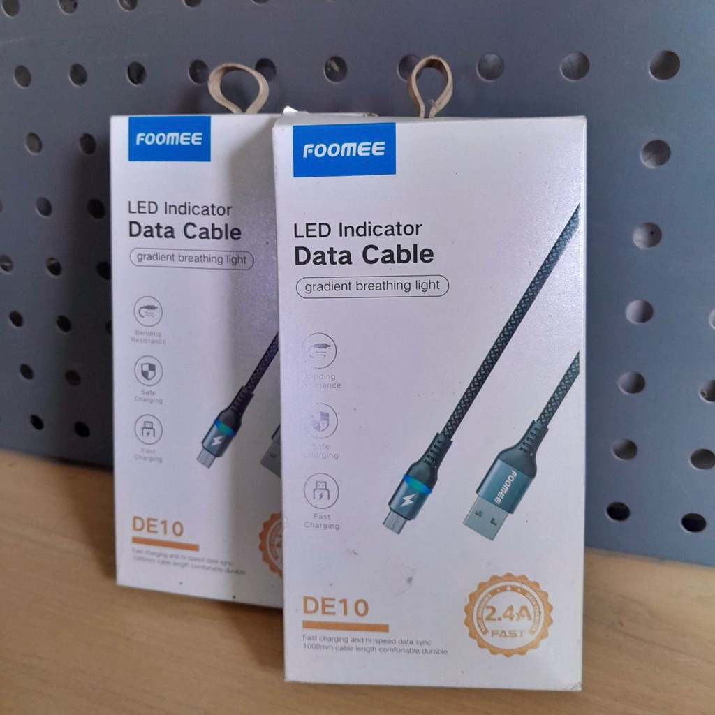 Foomee DE10 Led INdikator Data Cable 2.4A Fast for micro