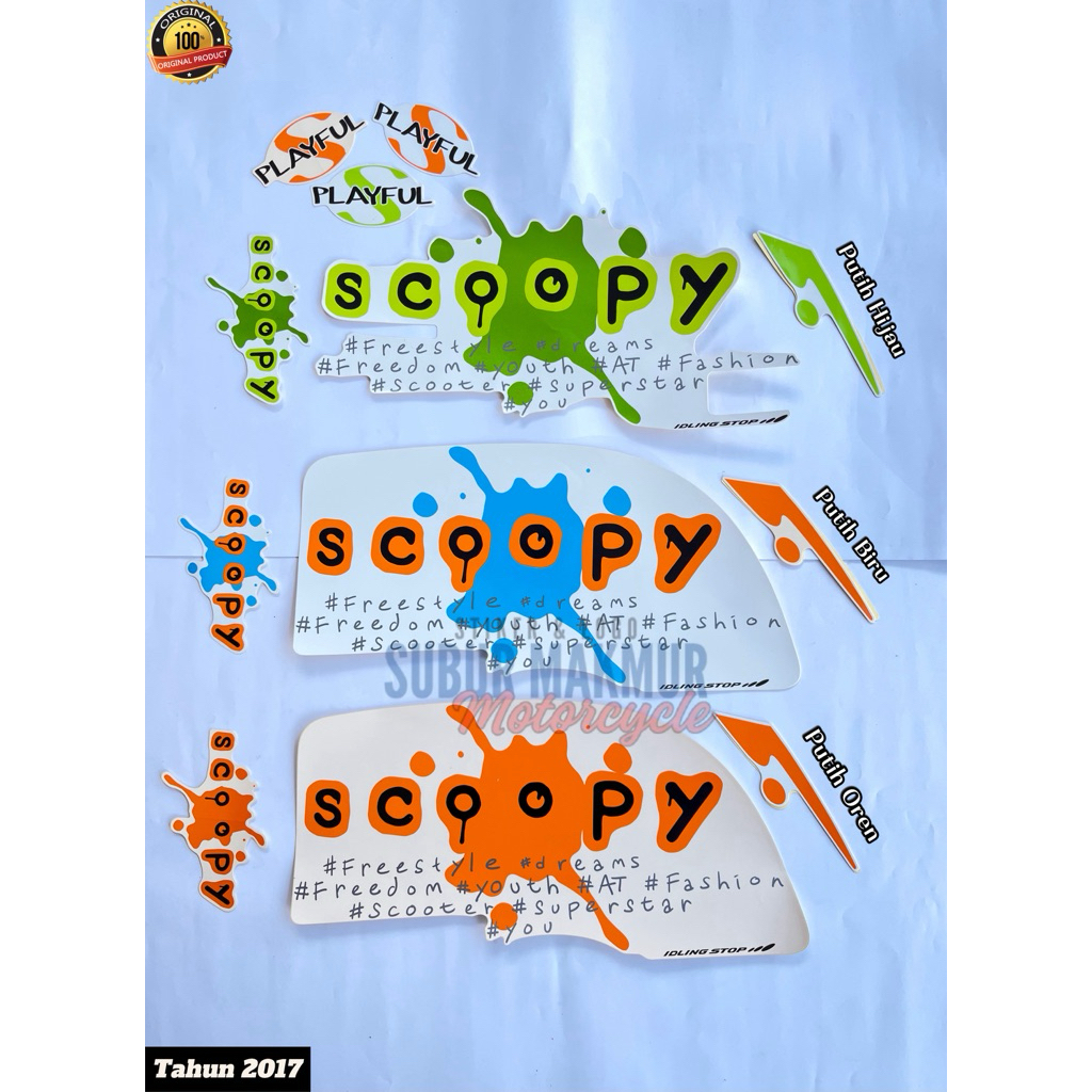 STIKER STRIPING LIS BODY SCOOPY 2017 FULL SET ORI