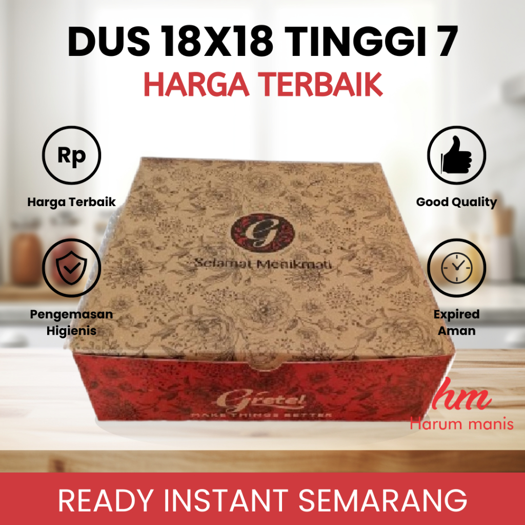 

Dus Nasi Makanan Gretel Brown R8 Lunch Box 18x18cm Instant Semarang