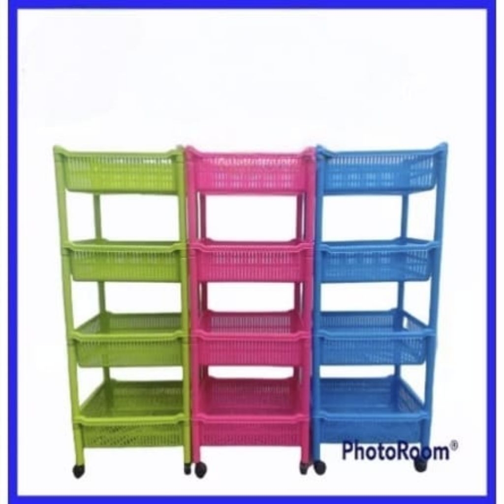 RAK SERBAGUNA / RAK SALON 4 Susun PLASTIK Keranjang KSB