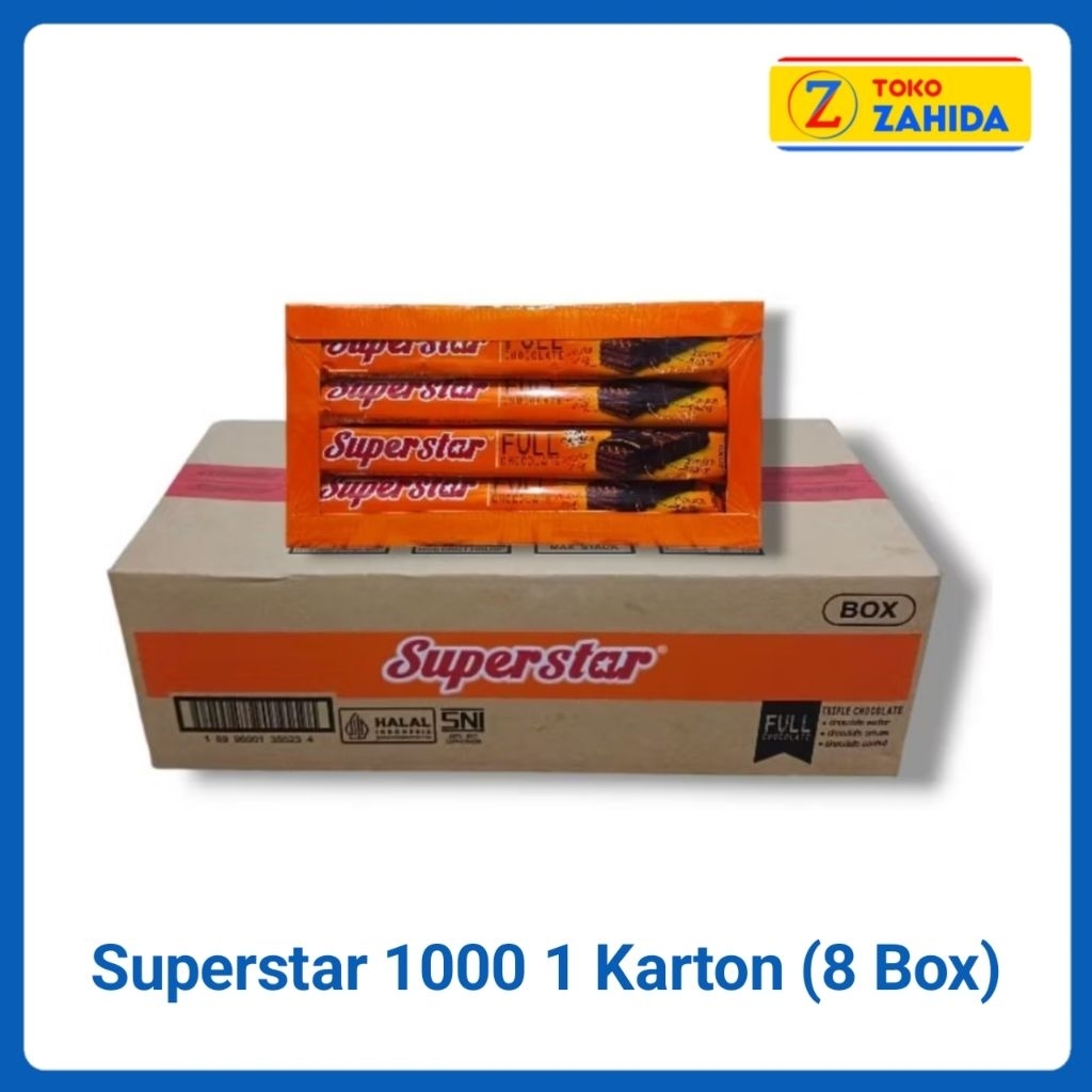 

SuperStar Wafer Cokelat 1 Karton isi 8 Box