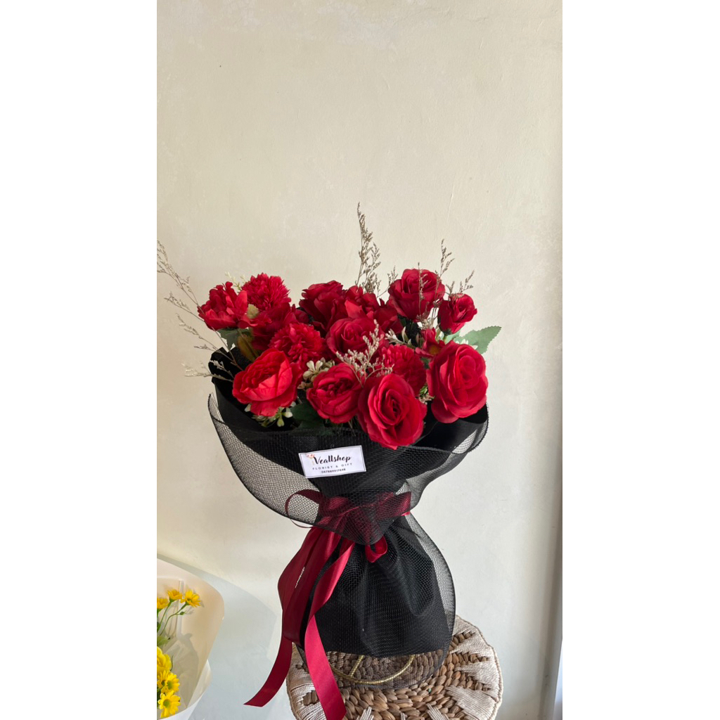 Buket bunga mawar merah buket ulang tahun buket bunga plastik