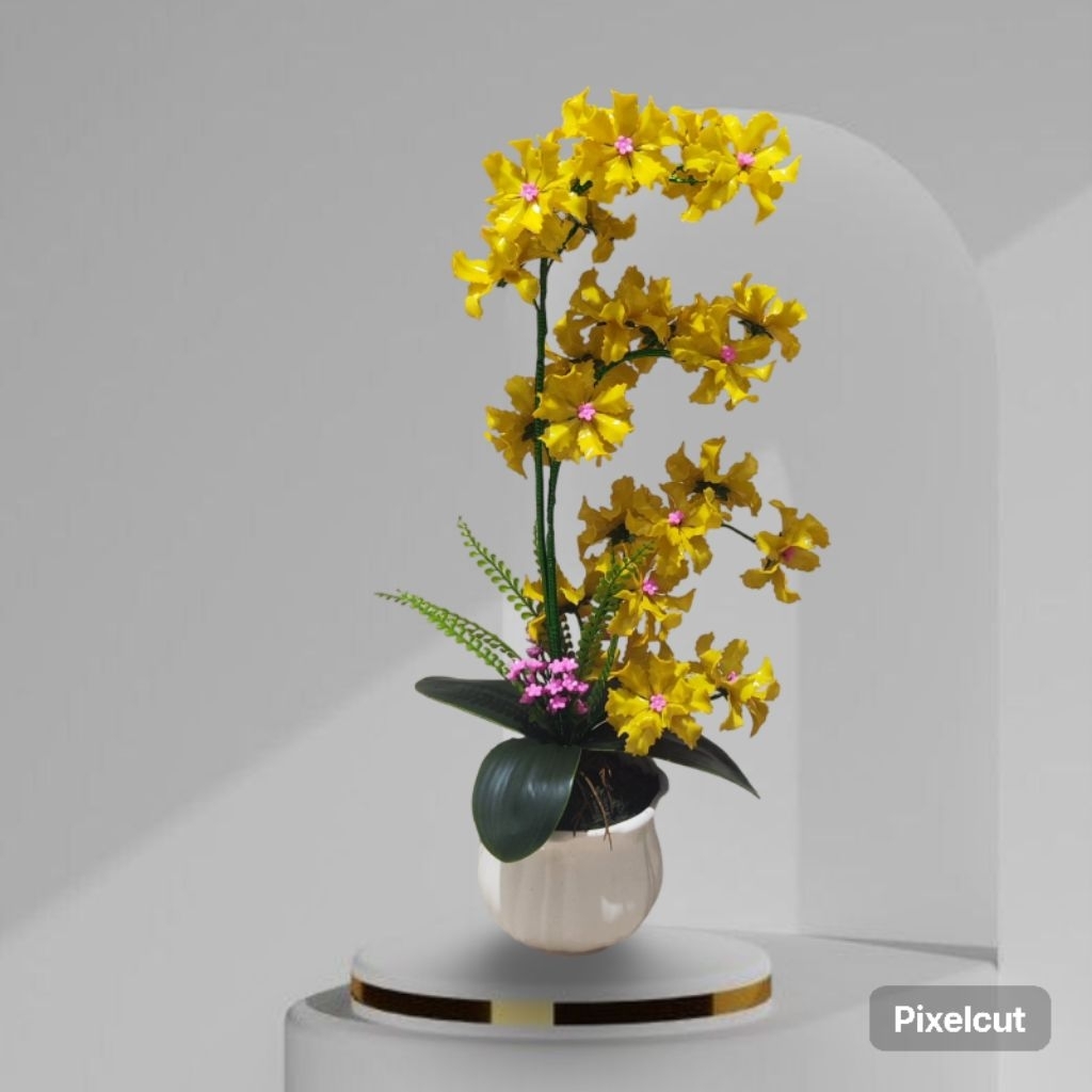 Bunga Anggrek manik akrilik - Bunga hias - Bunga sudut - Pajangan cantik