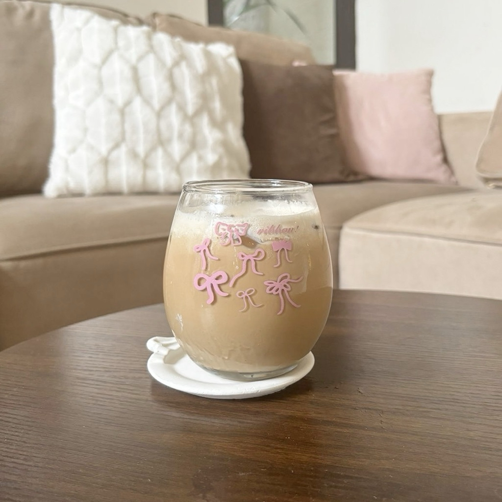 CTY Mocorie - Noceur Coquette Glass / Gelas Coquette / Gelas Aesthetic / Gelas Pita Ribbon / Gelas