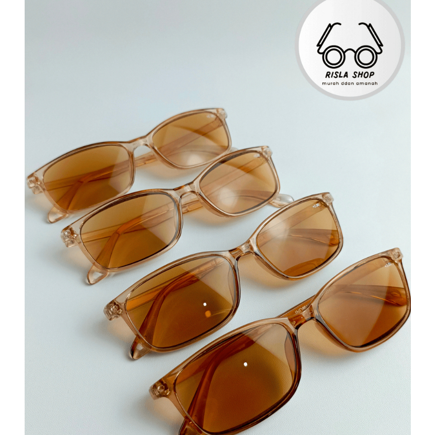 Kacamata Baca Pria Dan Wanita Lensa Anti Sinar UV Lentur Lensa Coklat Transparan Coklat ATM3004